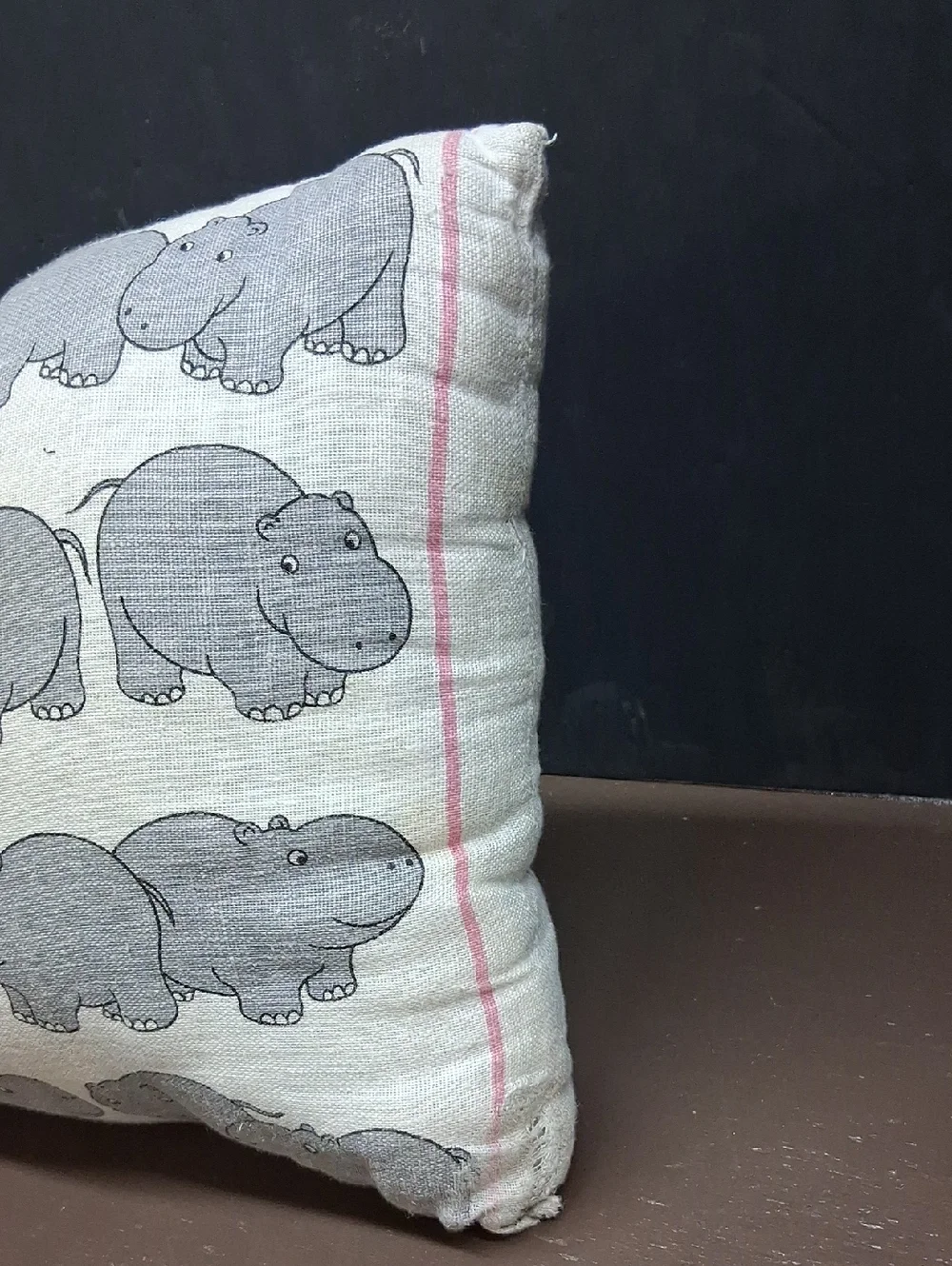 Throw Pillow Featuring Cartoon‎ Hippopotamuses.